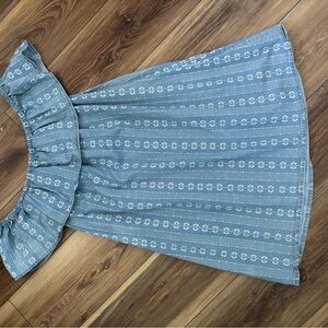 Blue Ruffled Relaxed Blouse